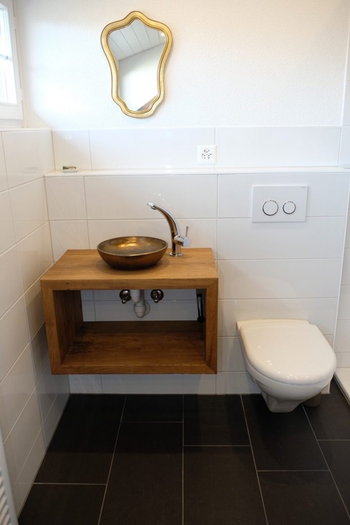 WASCHTISCH AUS EICHE ALTHOLZ, MASSIV ALTHOLZ AUS ALTEN BALKEN VOM HAUS